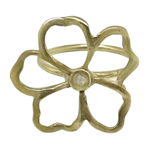 Anillo Flor Calada dorado chapado latón