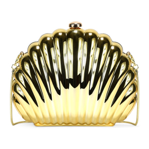 Bolso de mano concha dorada de metal