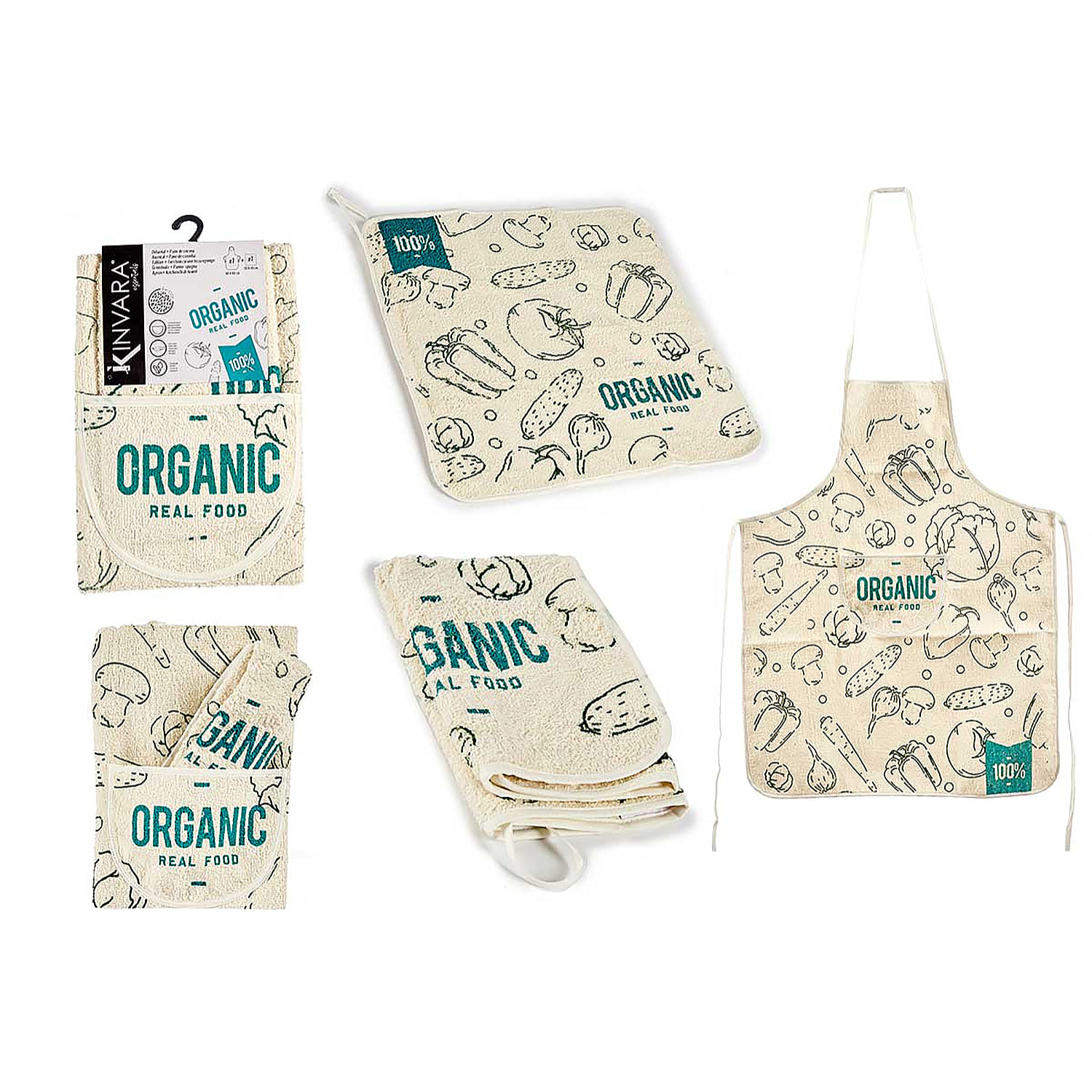 Set di grembiule + panno da cucina.