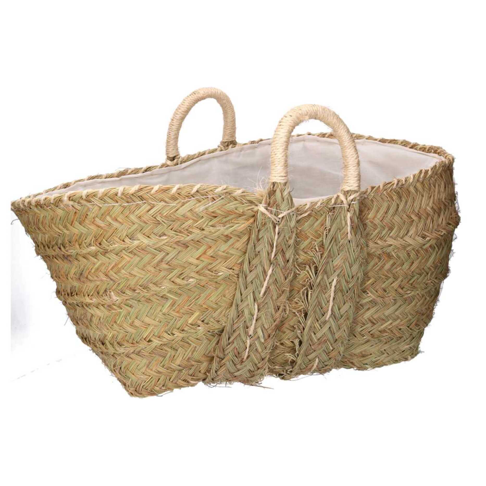 Borsa in paglia naturale cm65x35h25/37