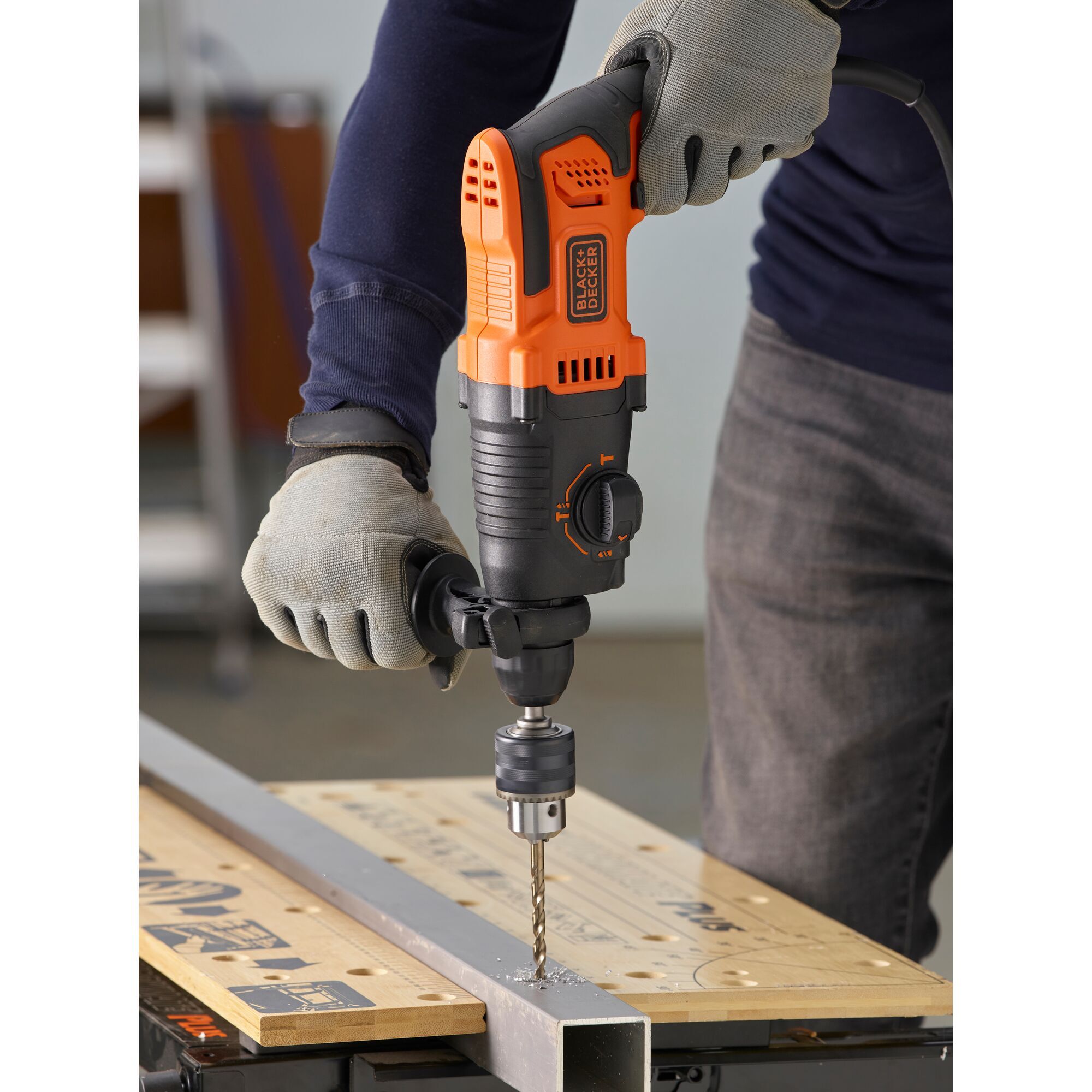 Perforateur SDS+ 650W - 3 fonctions perforation/perçage simple/burinage, 1,6J, 1600 trs/min, 5500 cps/min