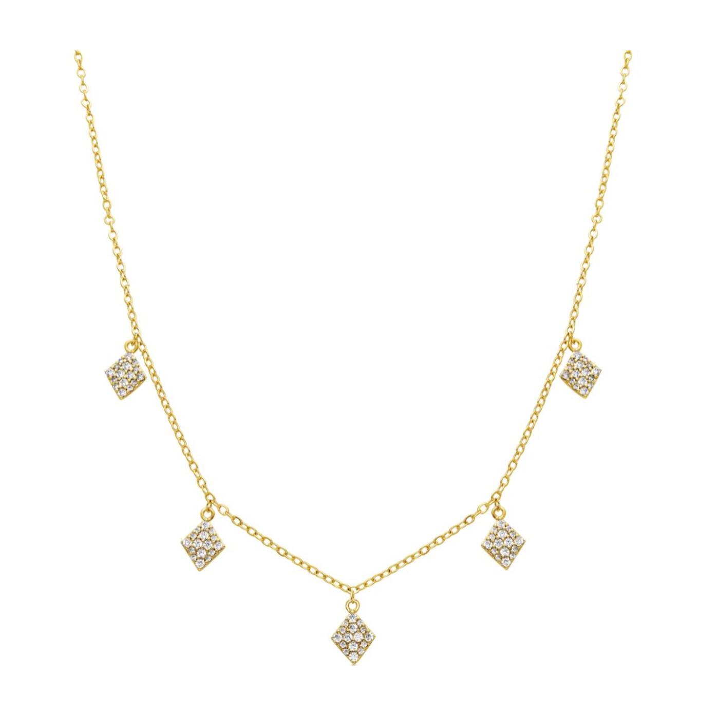 Collar con Circonita Brillante acabado oro 18k