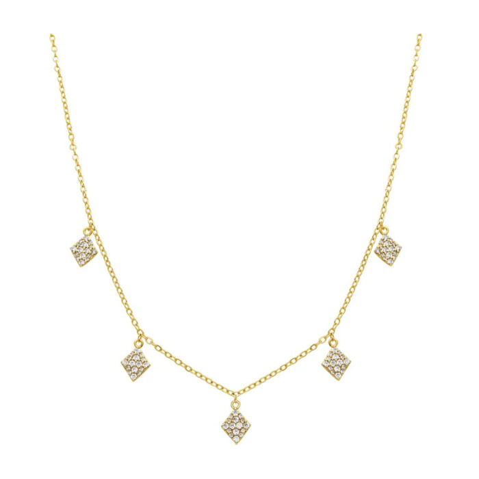 Collar con Circonita Brillante acabado oro 18k