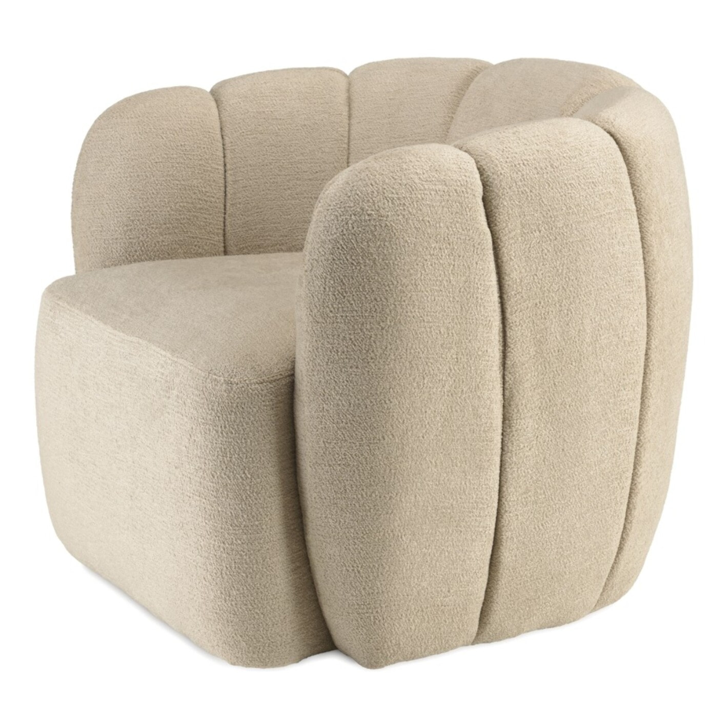 AGATHE - Fauteuil rembourré en tissu beige