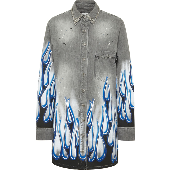 PHILIPP PLEIN Camisa vaquera RACING