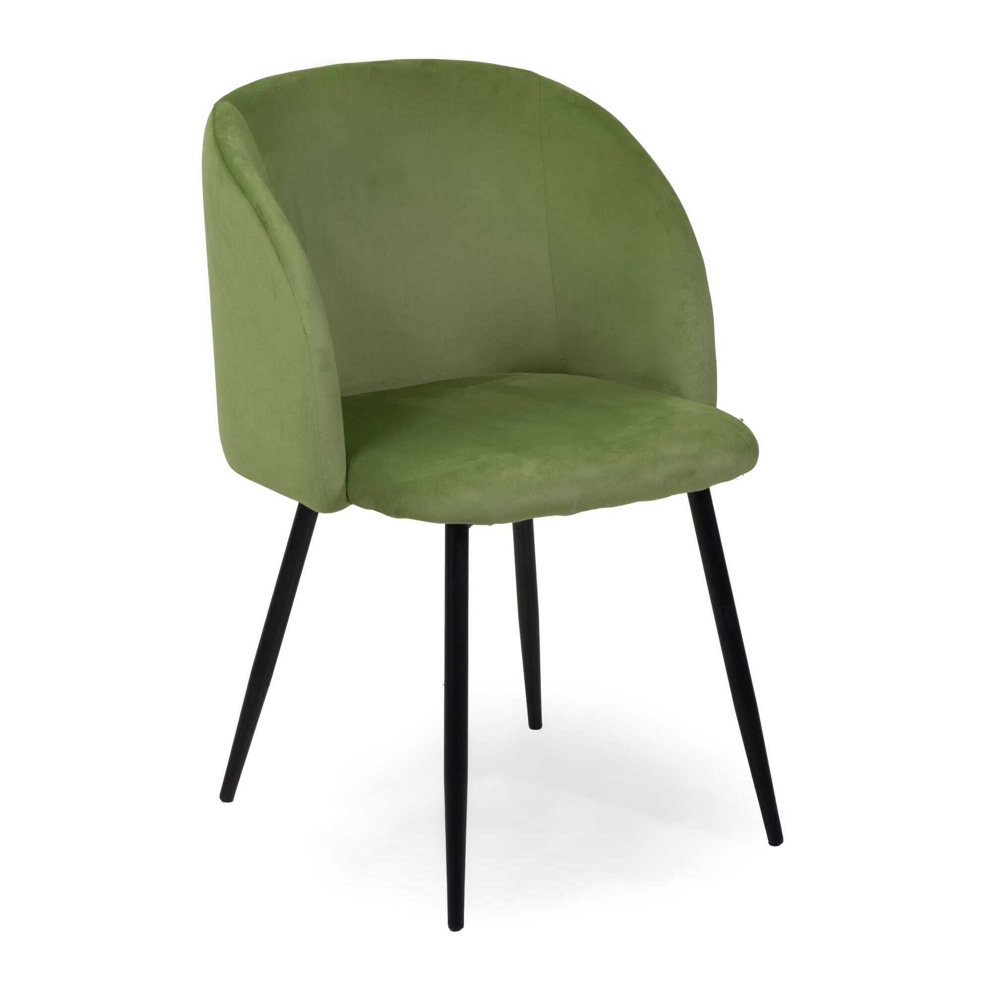 Poltrona Ruby Vacchetti in velluto verde con struttura nera cm56,5x54h81