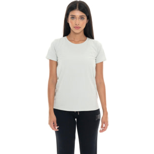 T-shirt donna a manica corta con logo strass Leone 1947 Never Without