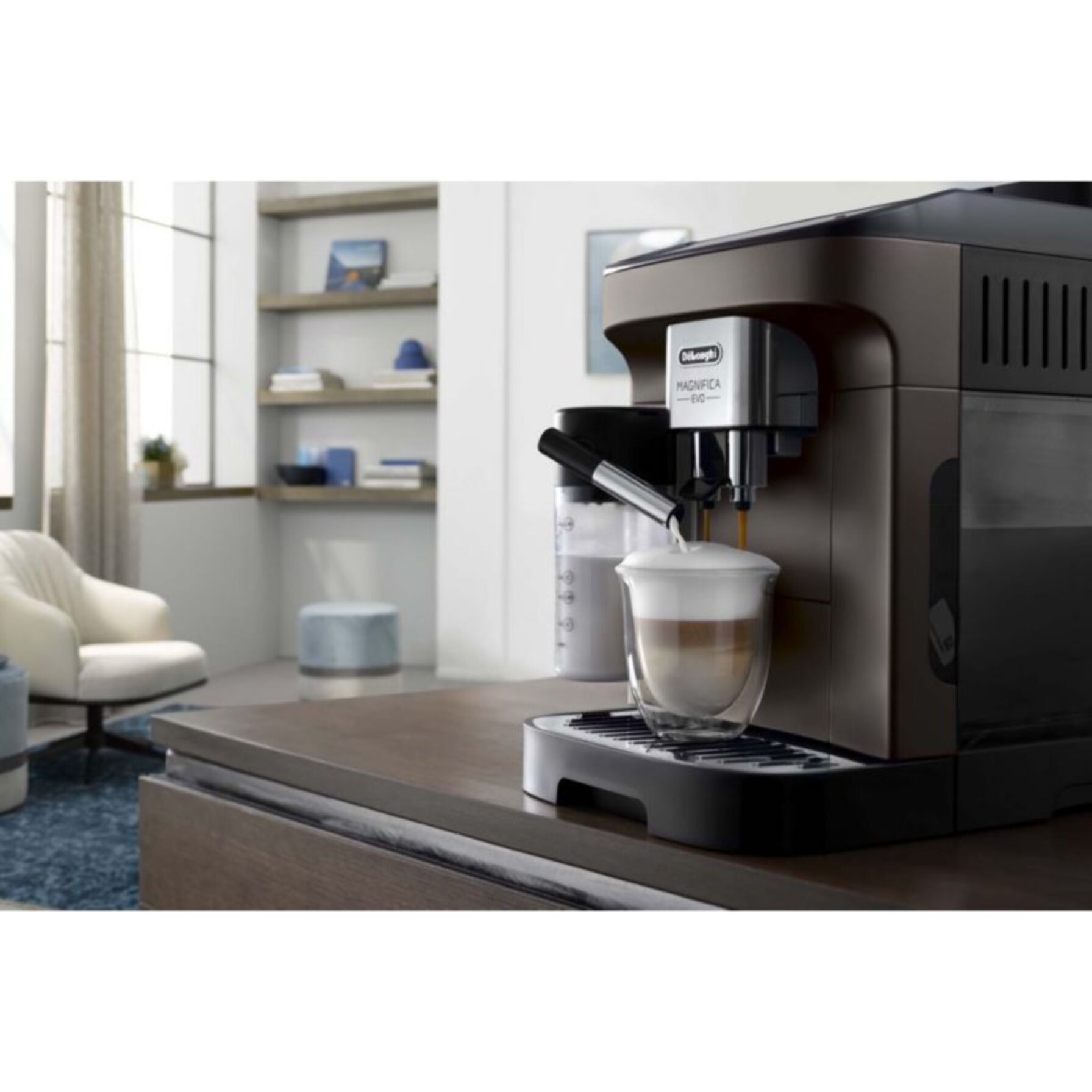 Expresso Broyeur DELONGHI Magnifica Evo ECAM293.61.BW My Latte marron
