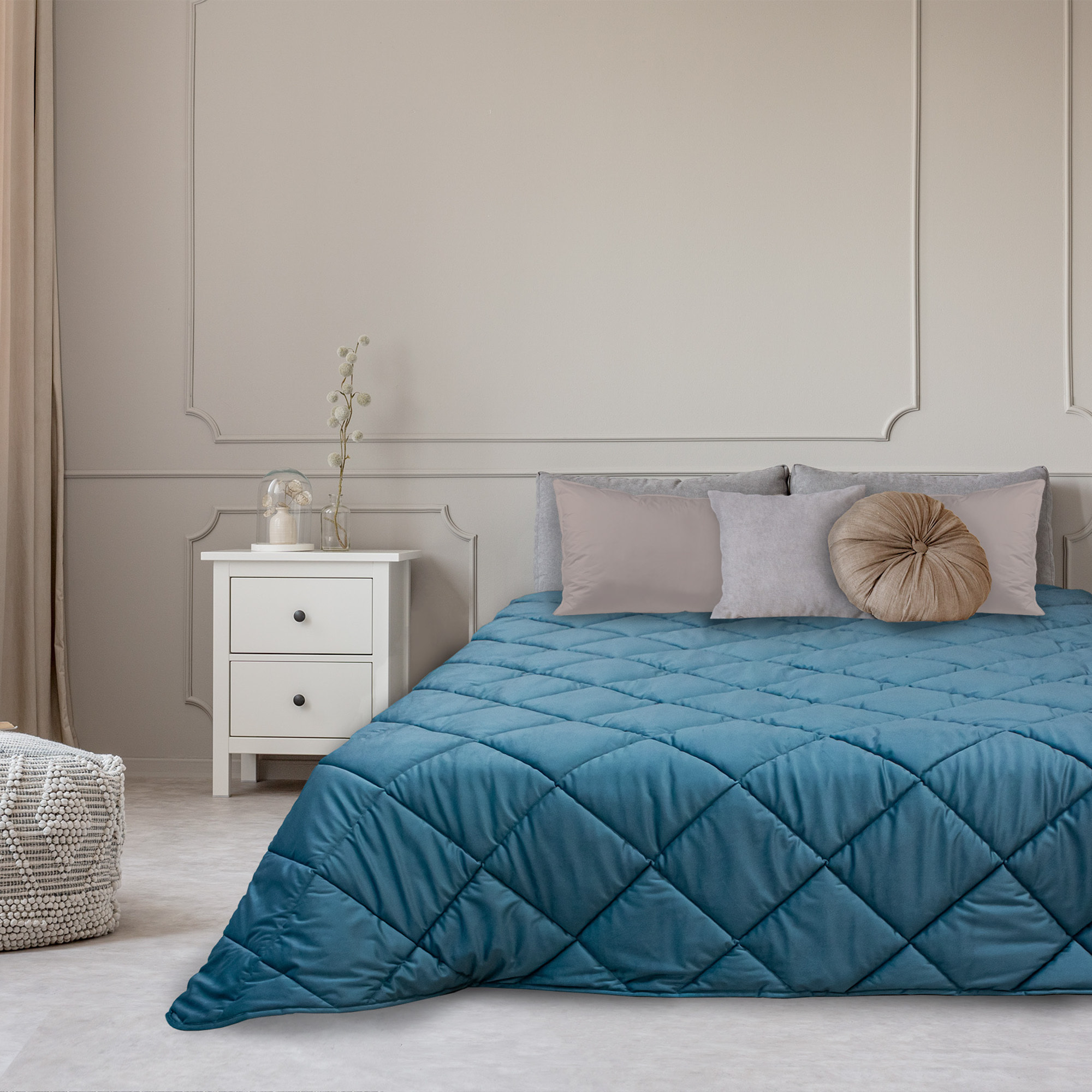 TRAPUNTA INVERNALE MATRIMONIALE IN VELLUTO OTTANIO PRODOTTO ITALIANO