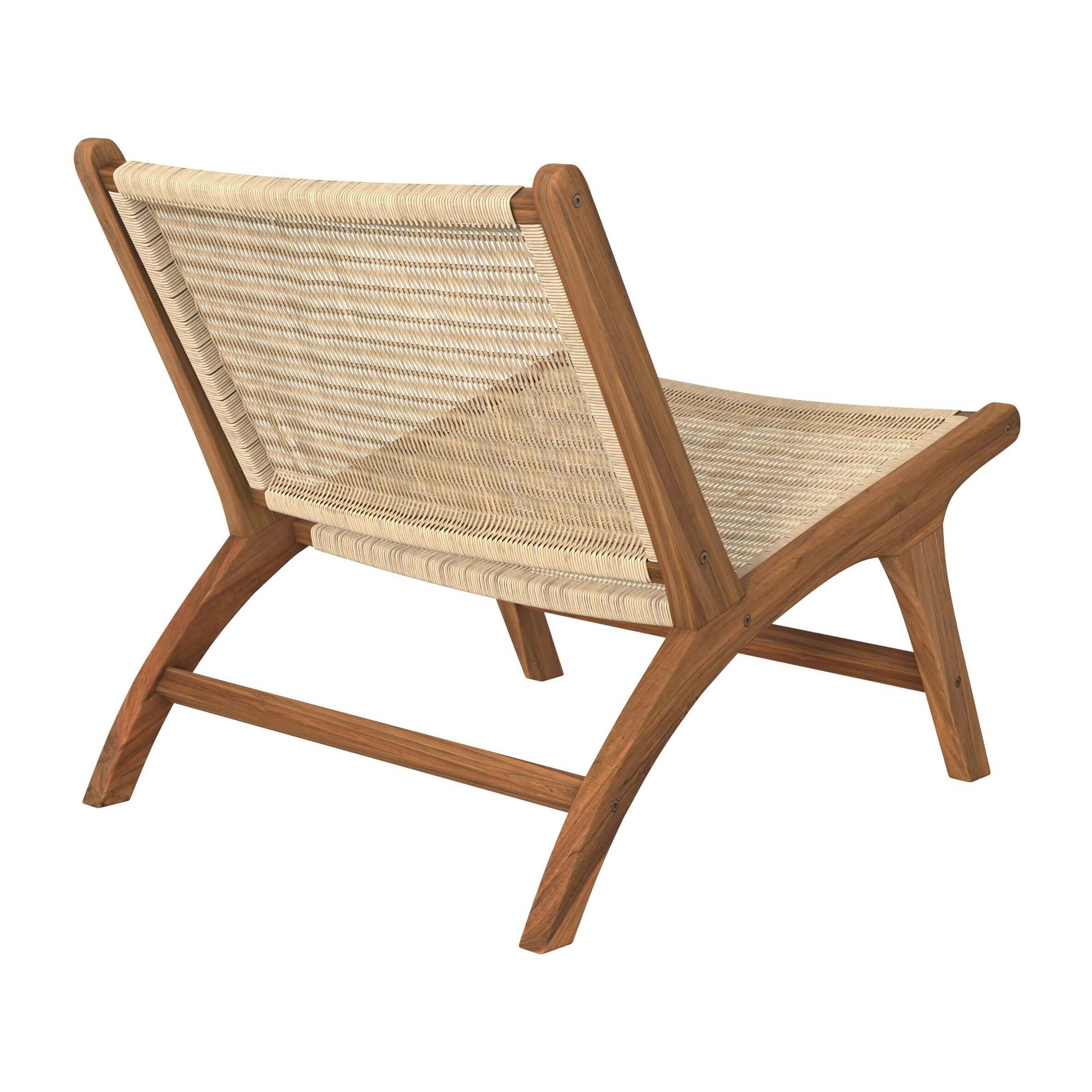 Fauteuil en bois de teck et tressage vannerie en rotin - Kilka