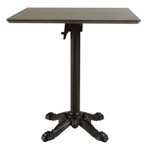 ICARE - Ensemble n°1: table bistrot 70x70cm pliable en céramique marbré noir