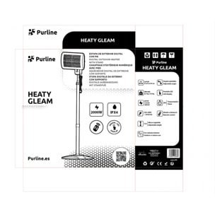 Estufa de exterior digital con pie y mando a distancia HEATY GLEAM PURLINE