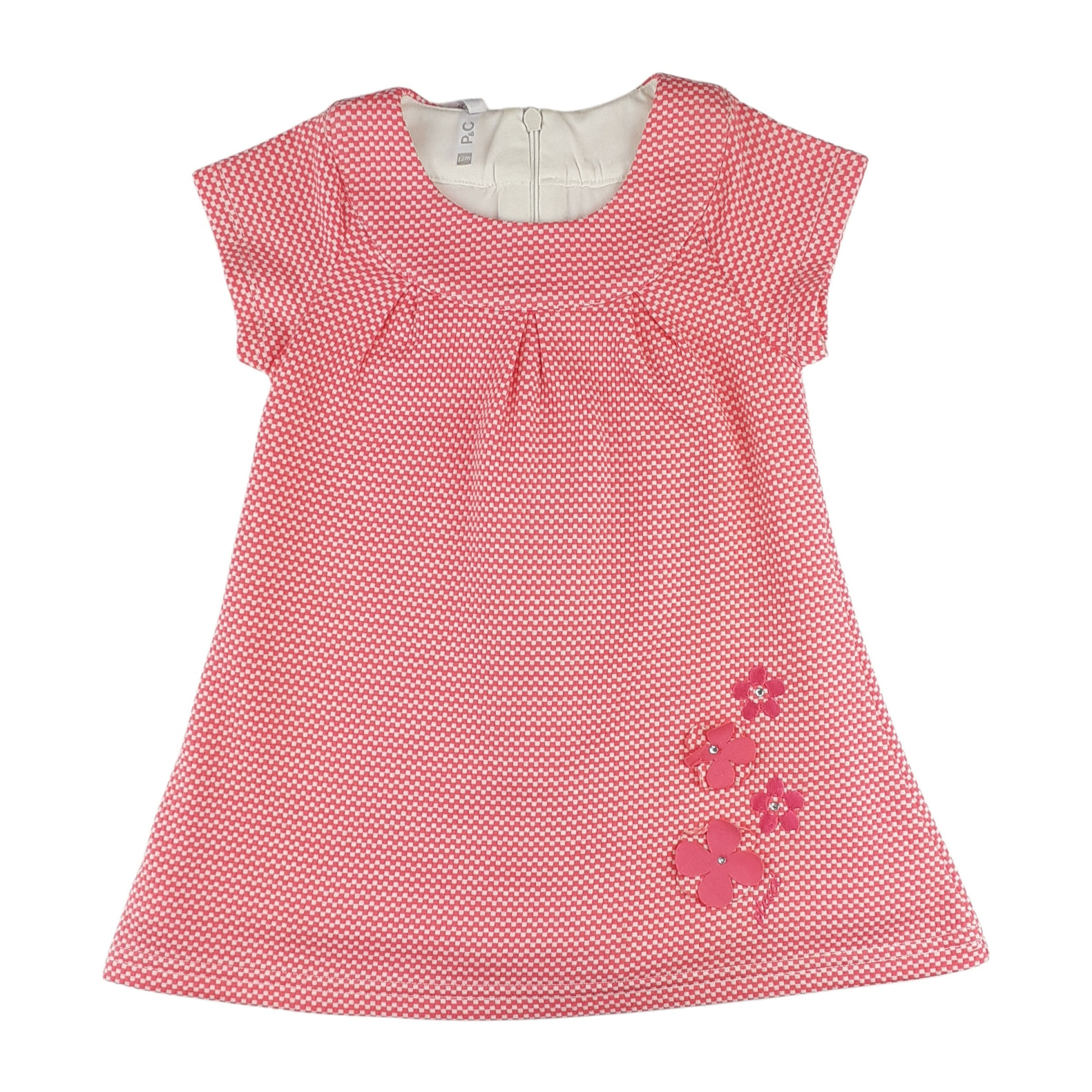 ABITINO QUADRETTO FUCSIA/LATTE FIORELLINI