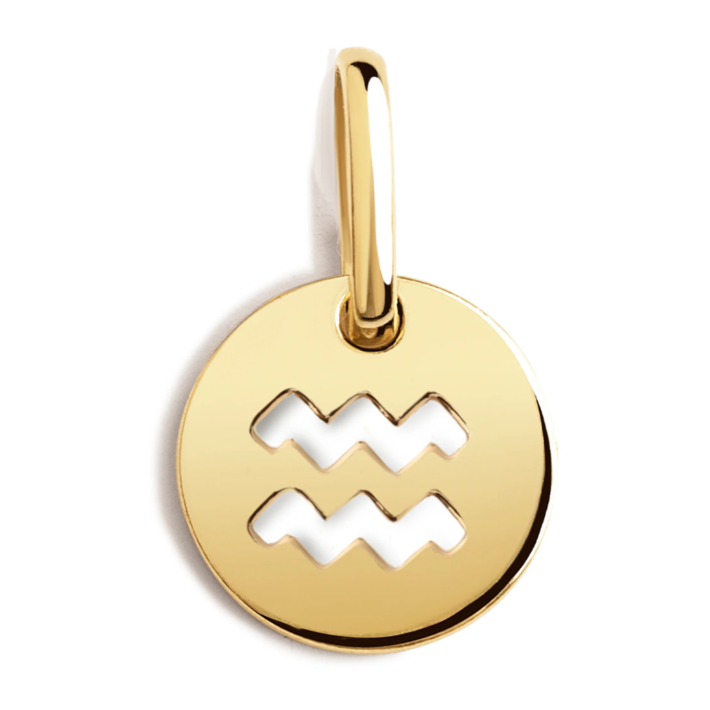 Charm Mini Medallion Zodiaco Plata Baño Oro