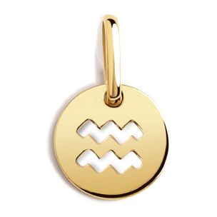 Charm Mini Medallion Zodiaco Plata Baño Oro