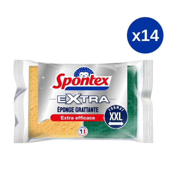 Pack de 14 - Spontex - 2 Eponges grattantes XXL Extra