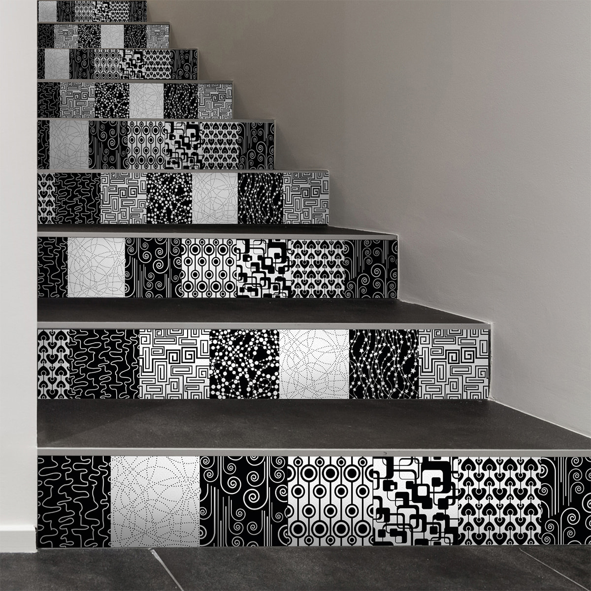 Stickers adhésifs escalier carrelages | Sticker Autocollant contremarche Carreaux de ciment carrelages adhésif - MEJA