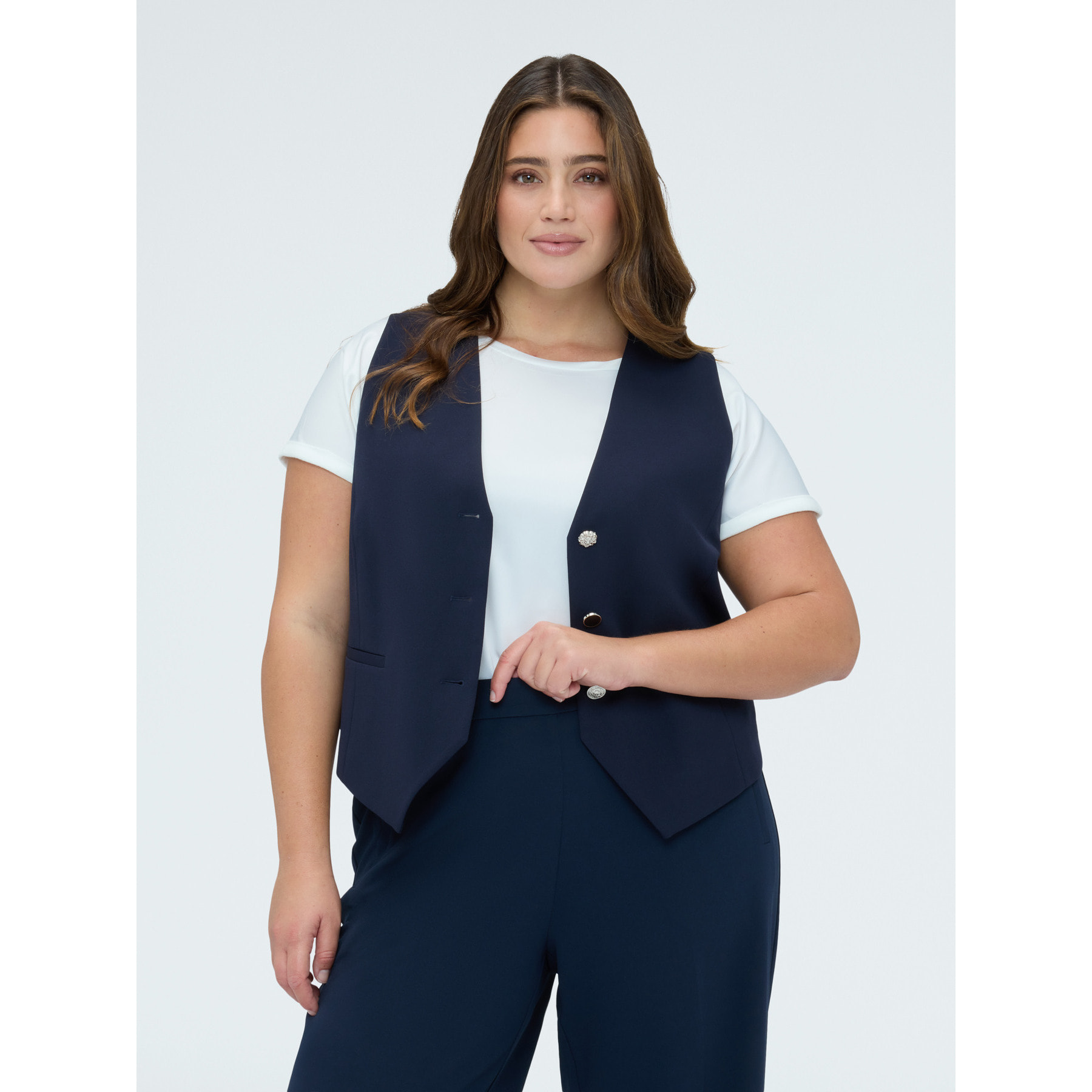 Fiorella Rubino - Gilet in tessuto stretch - Blu
