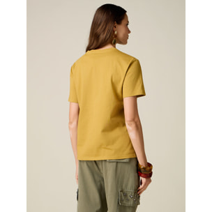 Oltre - T-shirt con stampa lettering - Giallo