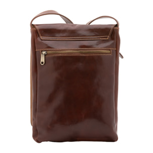 Borsa a tracolla uomo Made in Italy - Modello Aether Prime - Vera pelle - 24.0 x 30.0 x 4.0 cm