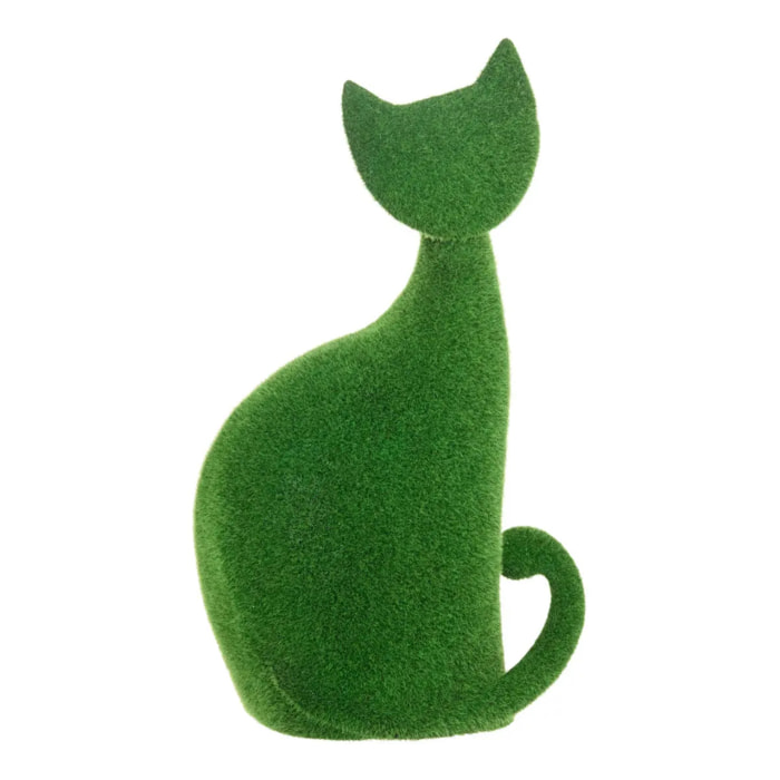Statuette chat Grass H43,8cm gazon synthétique vert