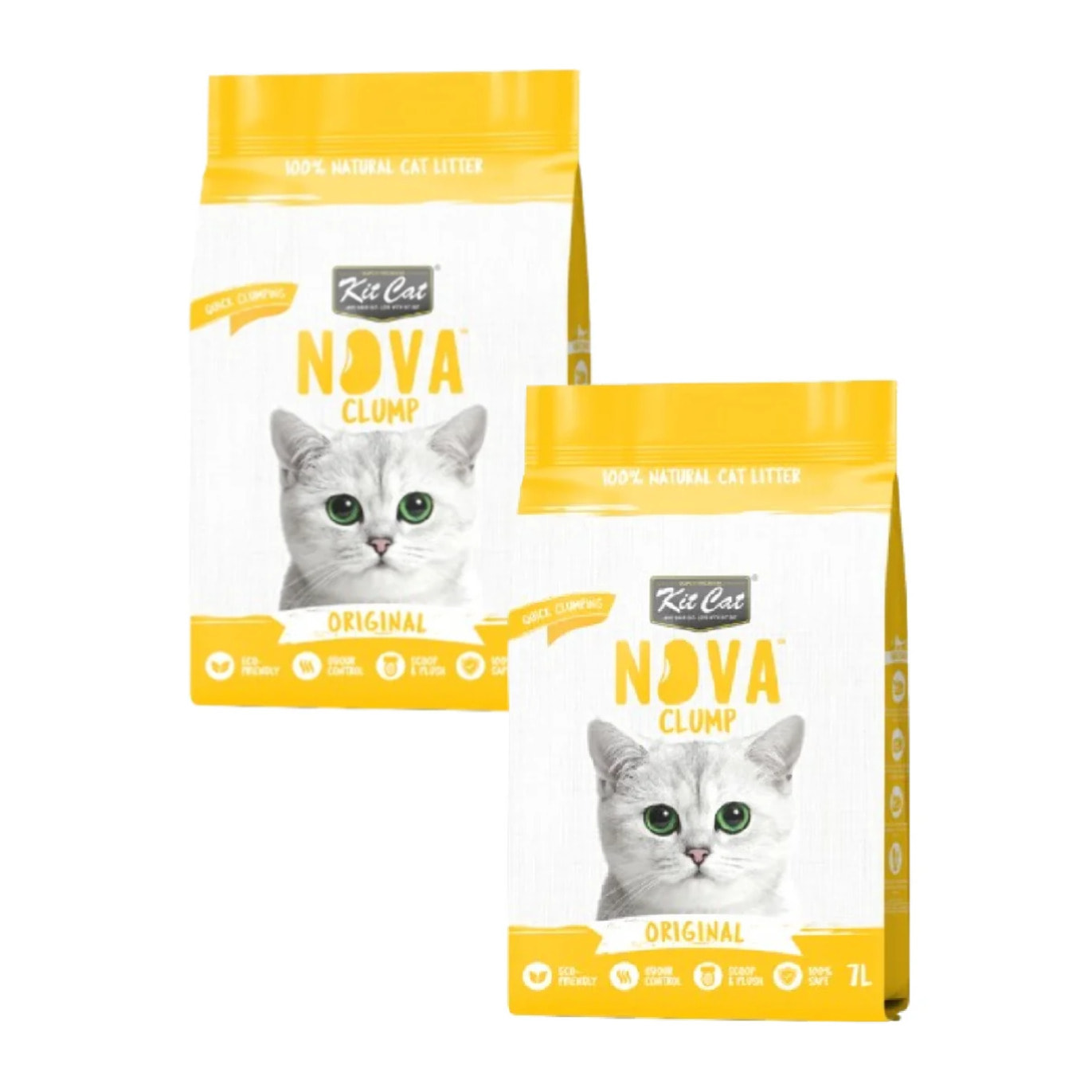 Pack 2x Kit Cat Nova Pack Ahorro - Original Arena Vegetal para gatos 7 L