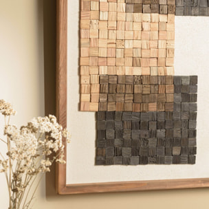 SANDY - Décoration murale n°1 42x62cm mosaïque beige/noire Pin recyclé