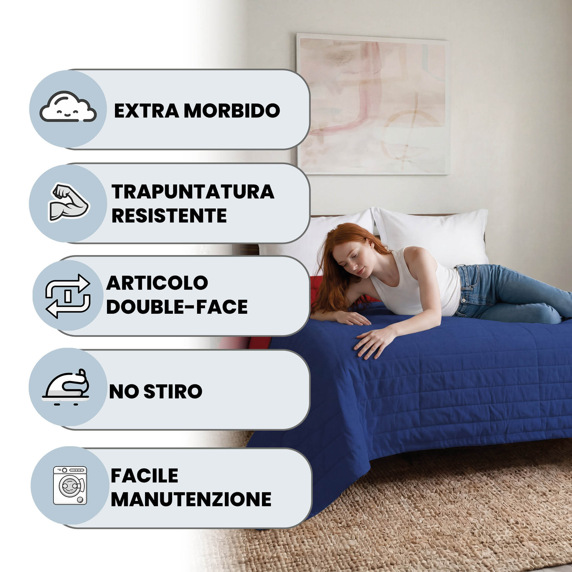 TRAPUNTINO ESTIVO ELEGANT PIAZZA E MEZZA, BICOLORE