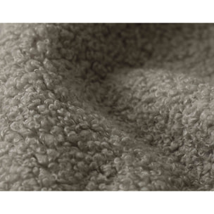 Yulin - Canapé d'angle ouvert gauche 4 places convertible avec coffre en tissu bouclette - Taupe