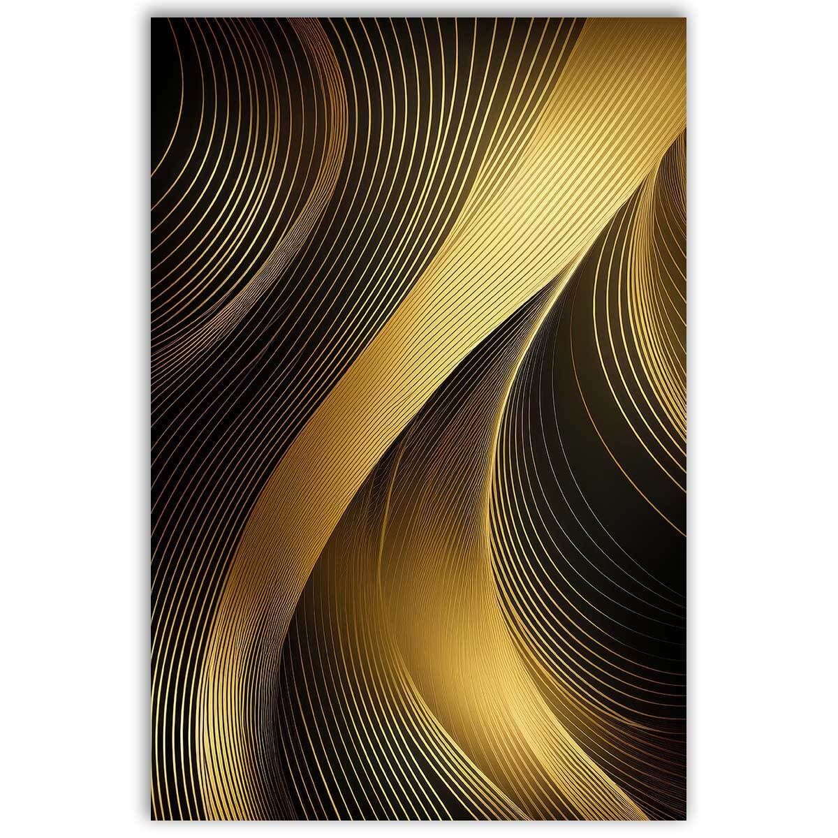 Tableau lignes dorées élégantes Toile imprimée