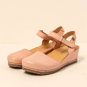 Sandalia de cuña N5850 SOFT NAPPA SALMON / PICUAL color Salmon