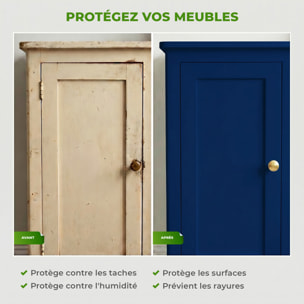 Rouleau adhésif décoratif Vinyle au Mètre - Bleu fonce - Sticker Lavable Imperméable Mur Cuisine Meubles