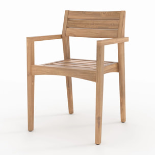 Table et chaises de jardin 8 personnes en bois de teck recyclé - Molo