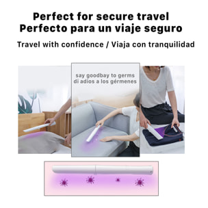 DAM Lampada UVC portatile pieghevole 4x4x25 Cm. Colore bianco