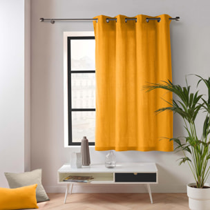Rideau en poly-coton recyclé - Jaune