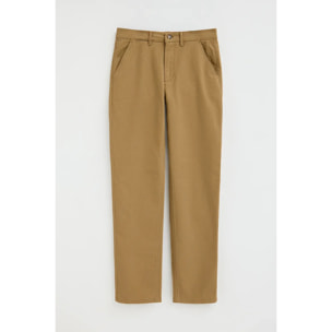 Pantalón chino camel slim con logo Polo Club