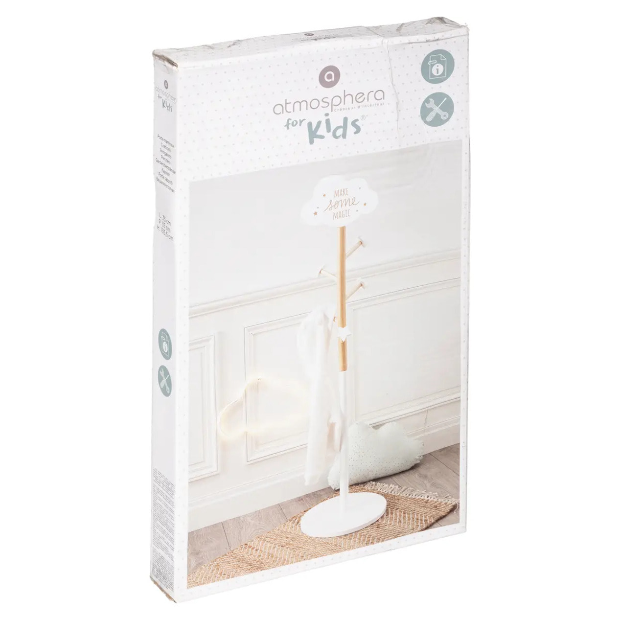 Porte-manteau enfant nuage blanc H135cm