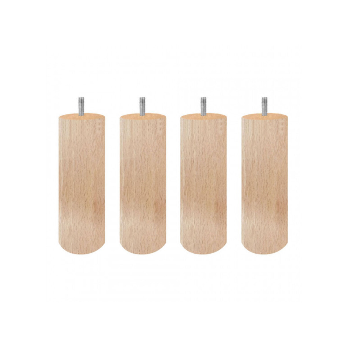 Pieds de lit 15 cm ronds en bois - lot de 4 - EDDY
