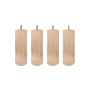 Pieds de lit 15 cm ronds en bois - lot de 4 - EDDY