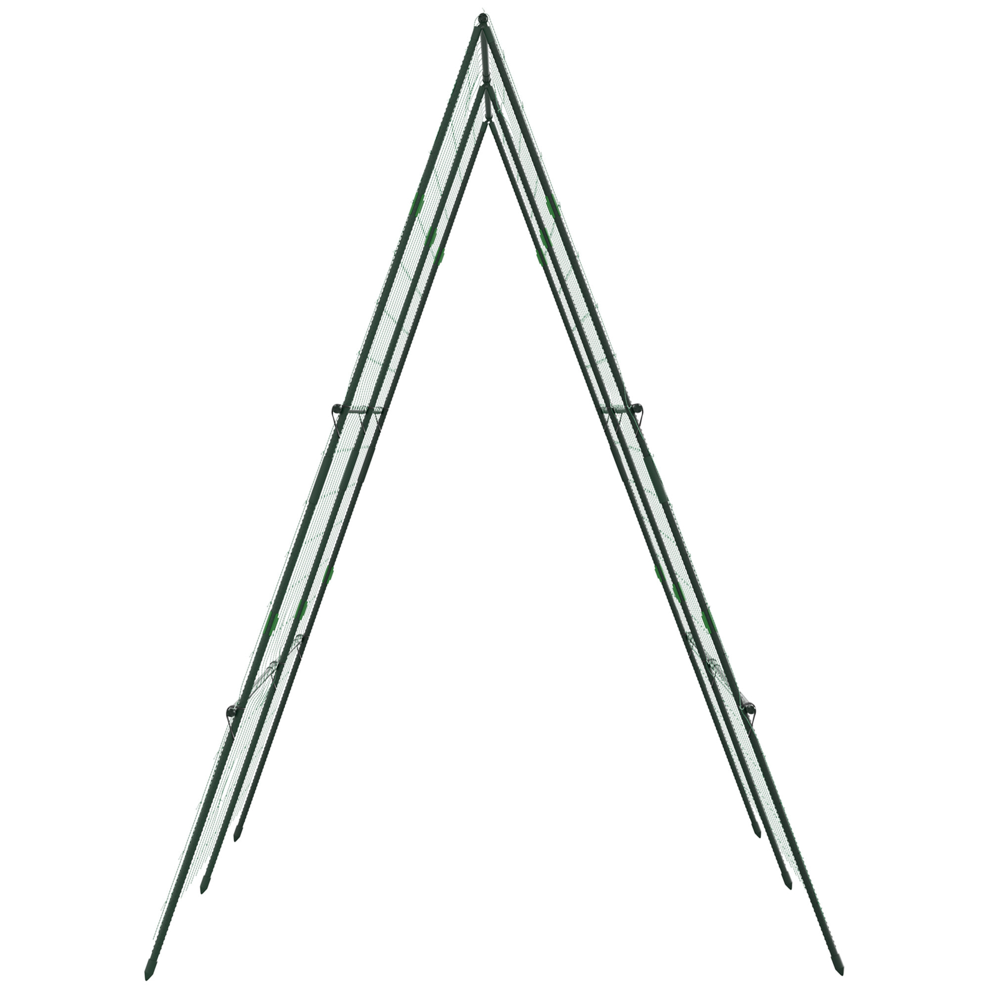 Enrejado de Jardín Triángulo Soporte para Plantas Trepadoras con Marco de Acero para Frutas Verduras Flores Decoración Exterior Patio Terraza 180x100x180 cm Verde
