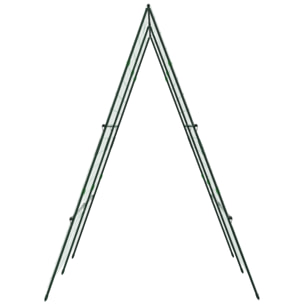 Enrejado de Jardín Triángulo Soporte para Plantas Trepadoras con Marco de Acero para Frutas Verduras Flores Decoración Exterior Patio Terraza 180x100x180 cm Verde