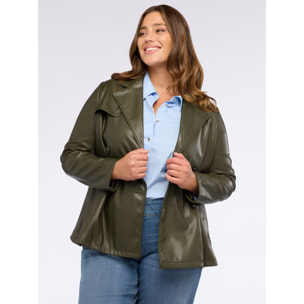 Fiorella Rubino - Chaqueta biker cruzada - Verde militare