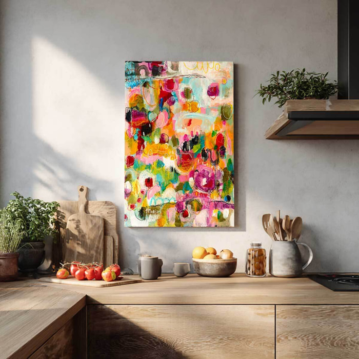 Tableau abstrait coloré L'été indien Tableau alu Dibond