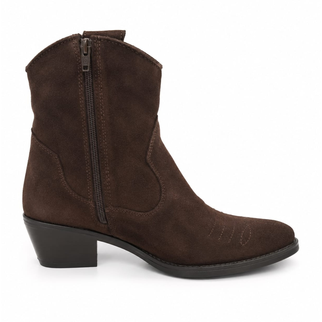 Texano basso in vera pelle scamosciata - tacco 5 cm