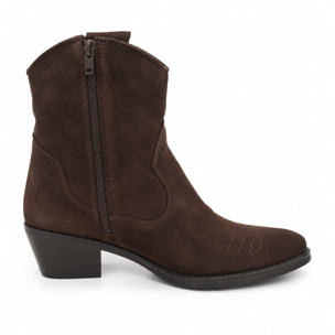 Texano basso in vera pelle scamosciata - tacco 5 cm