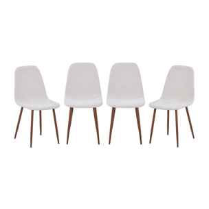 Chaise décor bois teinte noyer et tissu (lot de 4) VERA