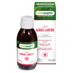 OLIOSEPTIL - Sirop gorge-larynx - Association d'extraits et d'Huile Essentielles de plantes - Apaise les voies respiratoires - Aide à lutter contre les refroidissements - 125 ml