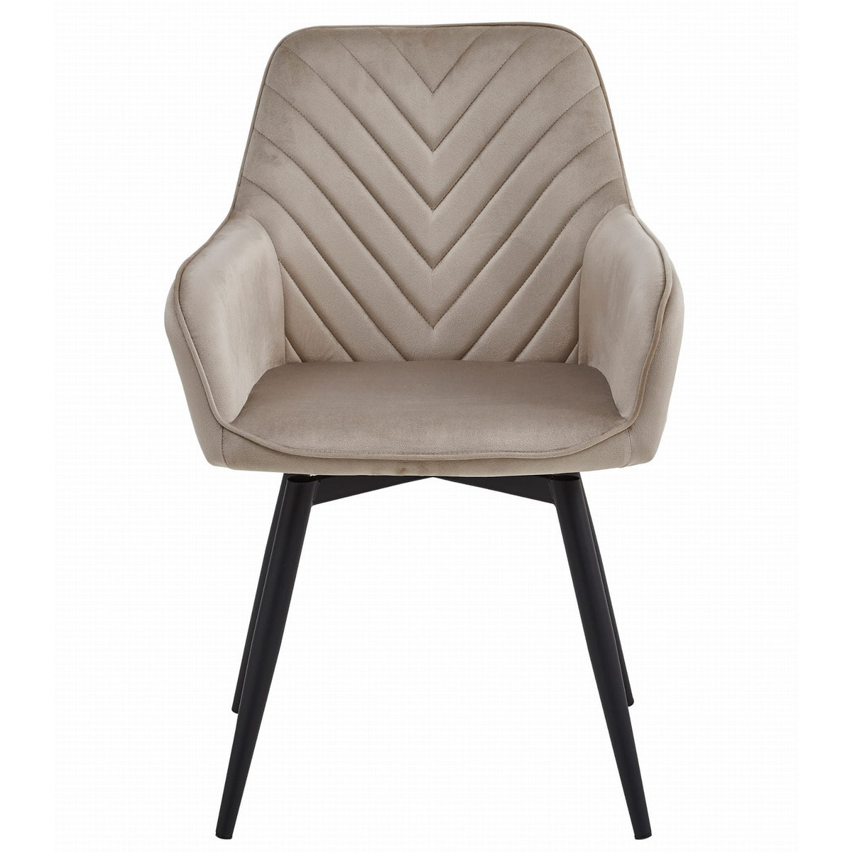 Sedia girevole Nana360 in velluto beige scuro