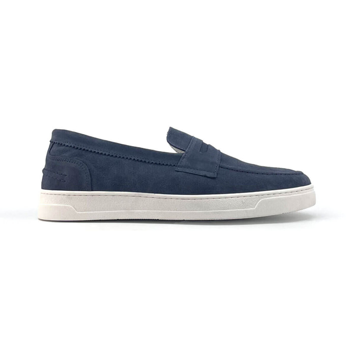 Zapatos Slip On para Hombre - Duca di Morrone Enea Suede Blue Jeans