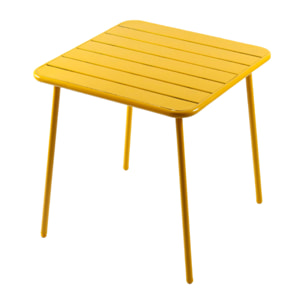Table carrée 4 places 70x70cm jaune EVORA